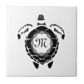Carreau Monogramme silhouette de la tortue noire Diamant (Devant)
