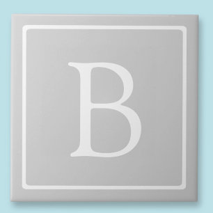 Carreau Monogramme simple gris clair
