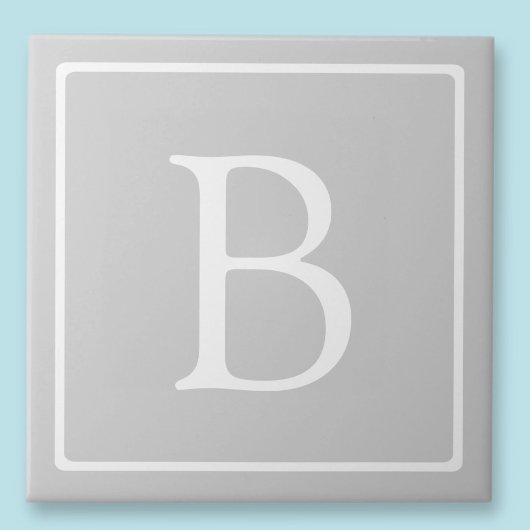 Carreau Monogramme simple gris clair