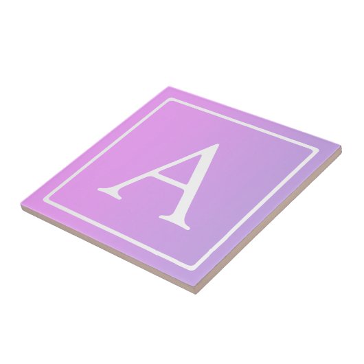 Carreau Monogramme simple | Ombre subtil rose/violet (Côté)