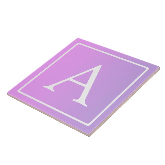 Carreau Monogramme simple | Ombre subtil rose/violet (Côté)