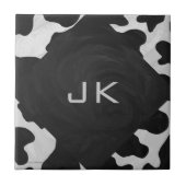 Carreau Monogramme vache noir et blanc (Devant)