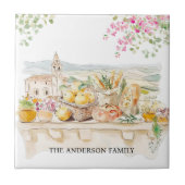 Carreau Monogrammed Watercolor Tuscany Mediterranean Italy (Devant)