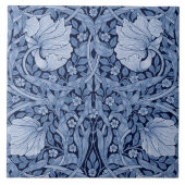 Carreau Monotone bleu Pimpernel, William Morris (Devant)