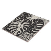 Carreau Monstère tropicale noir et blanc (Côté)