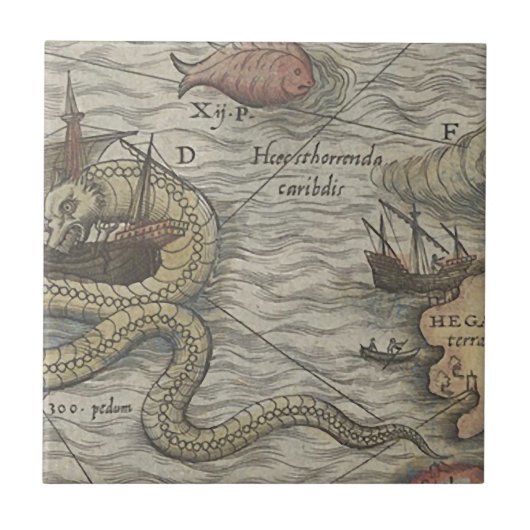 Carreau Monstre de carte/serpent de mer (Devant)