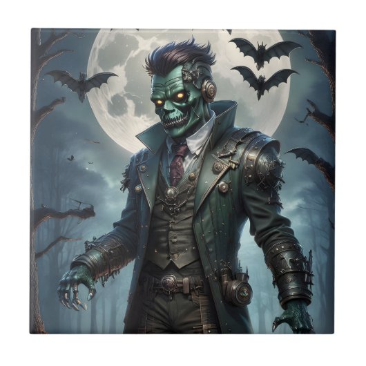 Carreau Monstre de Frankenstein Steampunk Halloween (Devant)