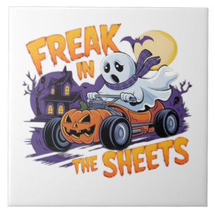CARREAU MONSTRE D'HALLOWEEN DANS LE DRAP
