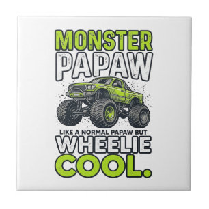 Carreau Monstre Papaw Roues Cool Drôle Monstre Camion Dési