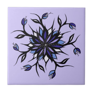 Carreau Monstres Et Dents De Mandala Floral Gothique