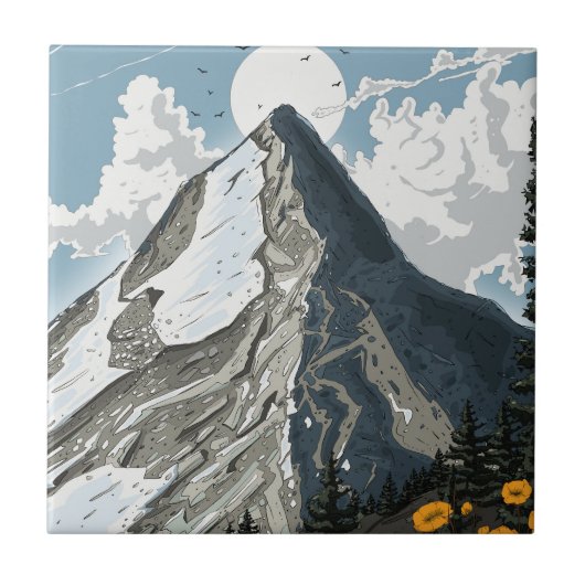 Carreau Montagne enneigée de Suisse (Devant)