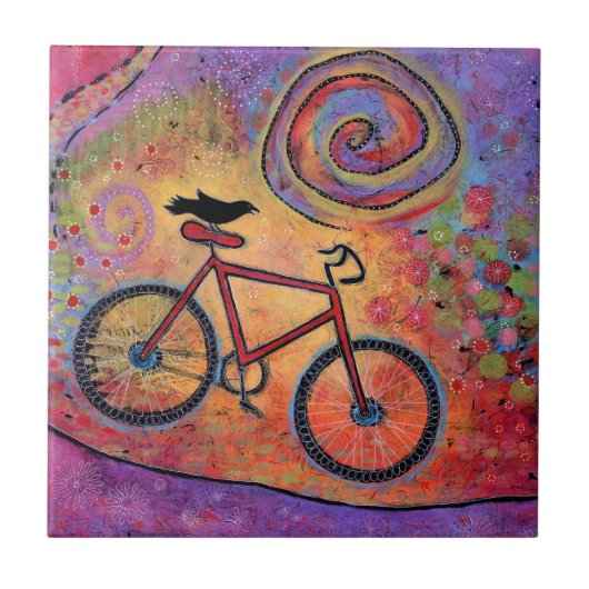 Carreau Montez et volez à vélo Raven Riding (Devant)