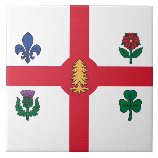 Carreau Montreal Flag on Tile (Devant)