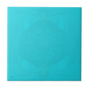 Carreau Morceau 2 de tuile de fractale de bleus layette de