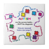 Carreau Morceau de puzzle d'autisme (Devant)