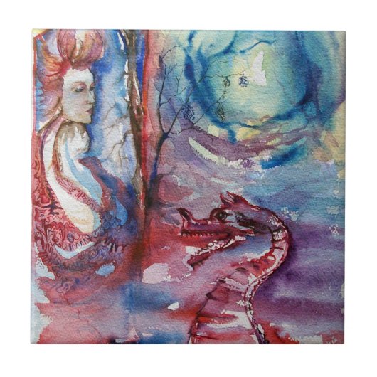 Carreau MORGANA / Magie et mystère, Imaginaire bleu rose (Devant)