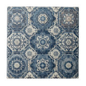 Carreau Moroccan Mediterranean Blue & White Tile Pattern (Devant)