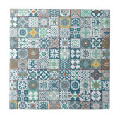 Carreau Moroccan tile-orange et light turquoise (Devant)
