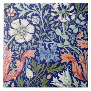 Carreau Morris Blue Arrière - plan 1896 Compton Floral Pat