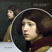 Carreau Morris Gold Green Art Nouveau Portrait Lily