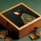 Carreau Morris Gold Green Art Nouveau Portrait Lily