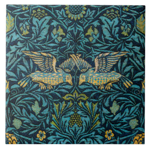 Carreau Morris - Motif floral d'oiseaux en vol assemblés
