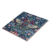 Carreau Morris Strawberry Thief Classique Bleu Indigo Fin (Côté)