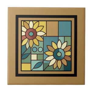Carreau Mosaic de Tournesol Simplifié