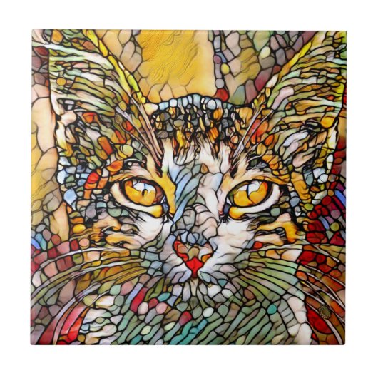 Carreau Mosaic Multicolor Chat 697 (Devant)