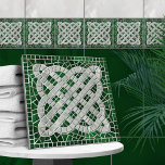 Carreau Mosaic noeud celtique - marbre vert et perle<br><div class="desc">Mosaic noeud celtique - marbre vert et perle</div>