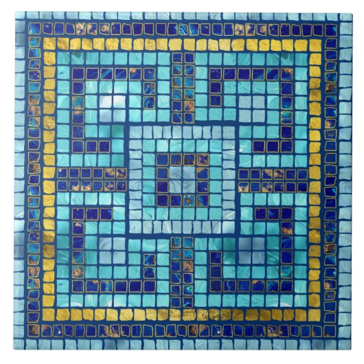 Carreau Mosaic Tile Greek Meander Key (Devant)