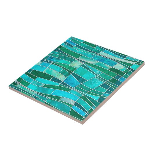 Carreau Mosaic Waves Art - Ocean Gems (Côté)
