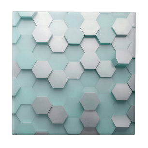 Carreau Mosaïque 3D Hexagonale Pastel Menthe