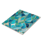 Carreau Mosaïque Abstraite turquoise de style Art déco (Côté)