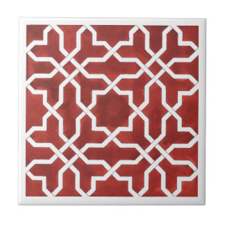 Carreau Mosaïque andalouse rouge ALHAMBRA
