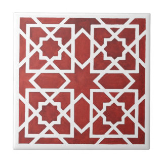 Carreau Mosaïque andalouse rouge SEVILLE