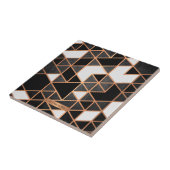 Carreau Mosaïque blanche et d'or noire (Côté)