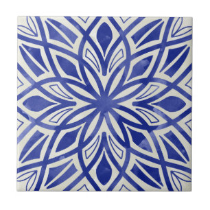 Carreau Mosaïque bleue Aquarelle Motif céramique