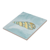 Carreau Mosaïque Bleue Coquille de mer Nautique (Côté)