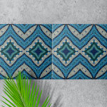 Carreau Mosaïque bleue et beige Motif géométrique<br><div class="desc">Ce carrelage en céramique présente un design géométrique complexe qui attire immédiatement l'oeil. Le design est caractérisé par des motifs symétriques, créant un mélange harmonieux d'esthétique et de précision. Le carrelage comporte des couches de formes diamant, chacune diminuant en taille tandis qu'elles se concentrent autour du milieu. Chaque couche est...</div>