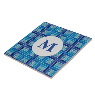 Carreau Mosaïque carré bleu cobalt de Gaudí