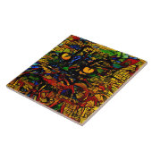 Carreau Mosaïque colorée Chat Art Prin (Côté)