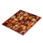 Carreau Mosaïque d'Agate et de pierre carnelienne (Côté)
