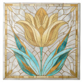 Carreau Mosaïque de fleur de tulipe - Perle, Aquamarine et (Devant)