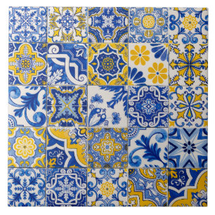 Carreau Mosaïque de majolique portugaise Azulejo méditerra