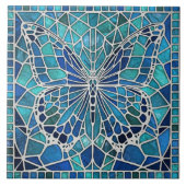 Carreau Mosaïque de papillon - Bleus océaniques (Devant)