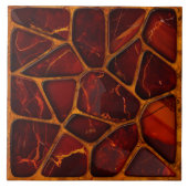 Carreau Mosaïque de pierres d'agate rouge en bois de rose (Devant)