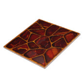 Carreau Mosaïque de pierres d'agate rouge en bois de rose (Côté)