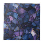 Carreau Mosaïque de verre coloré de la galaxie de minuit (Devant)