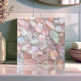 Carreau Mosaïque de verre de mer rose ID1183